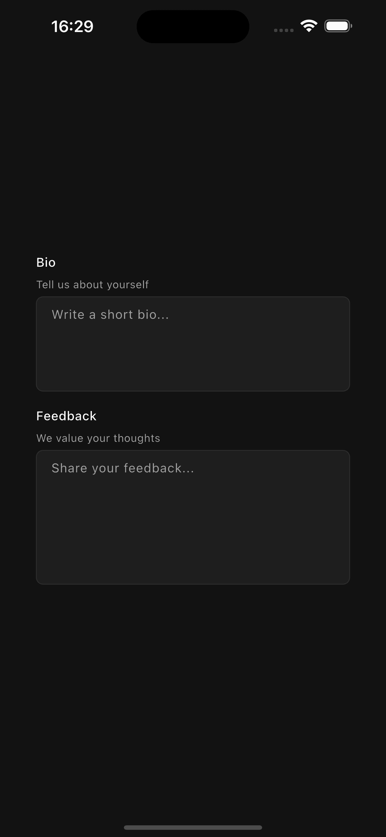 Multi-line text field preview