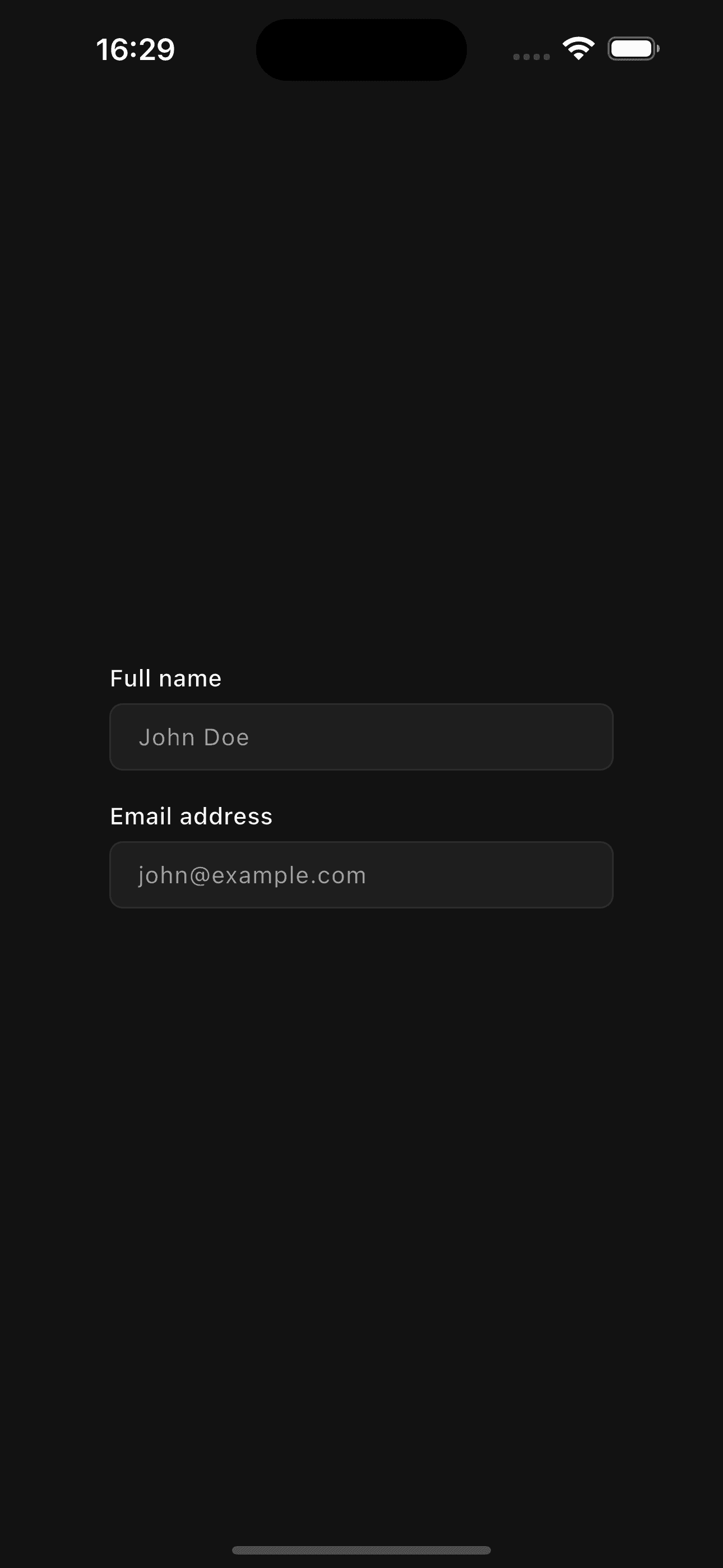 Text field with label preview