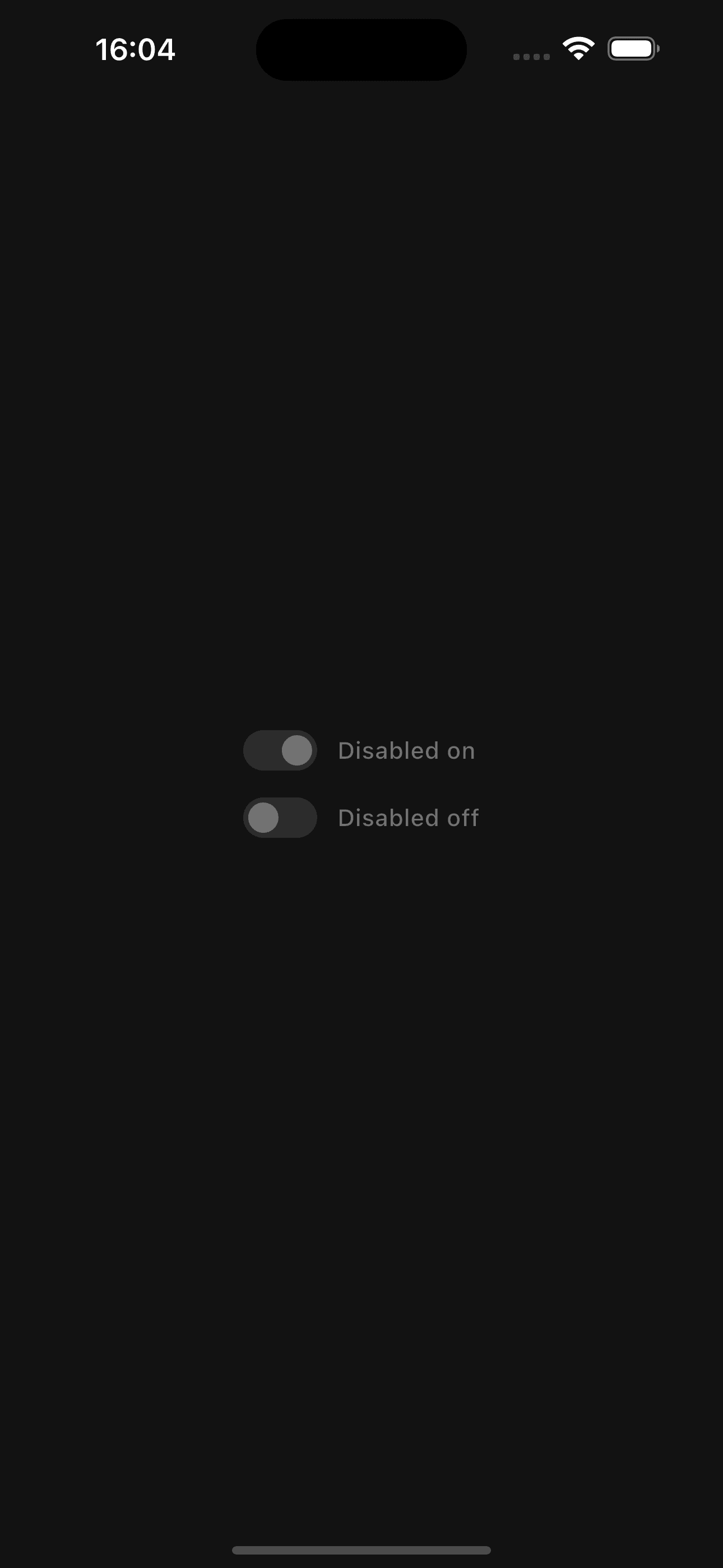 Toggle disabled state preview