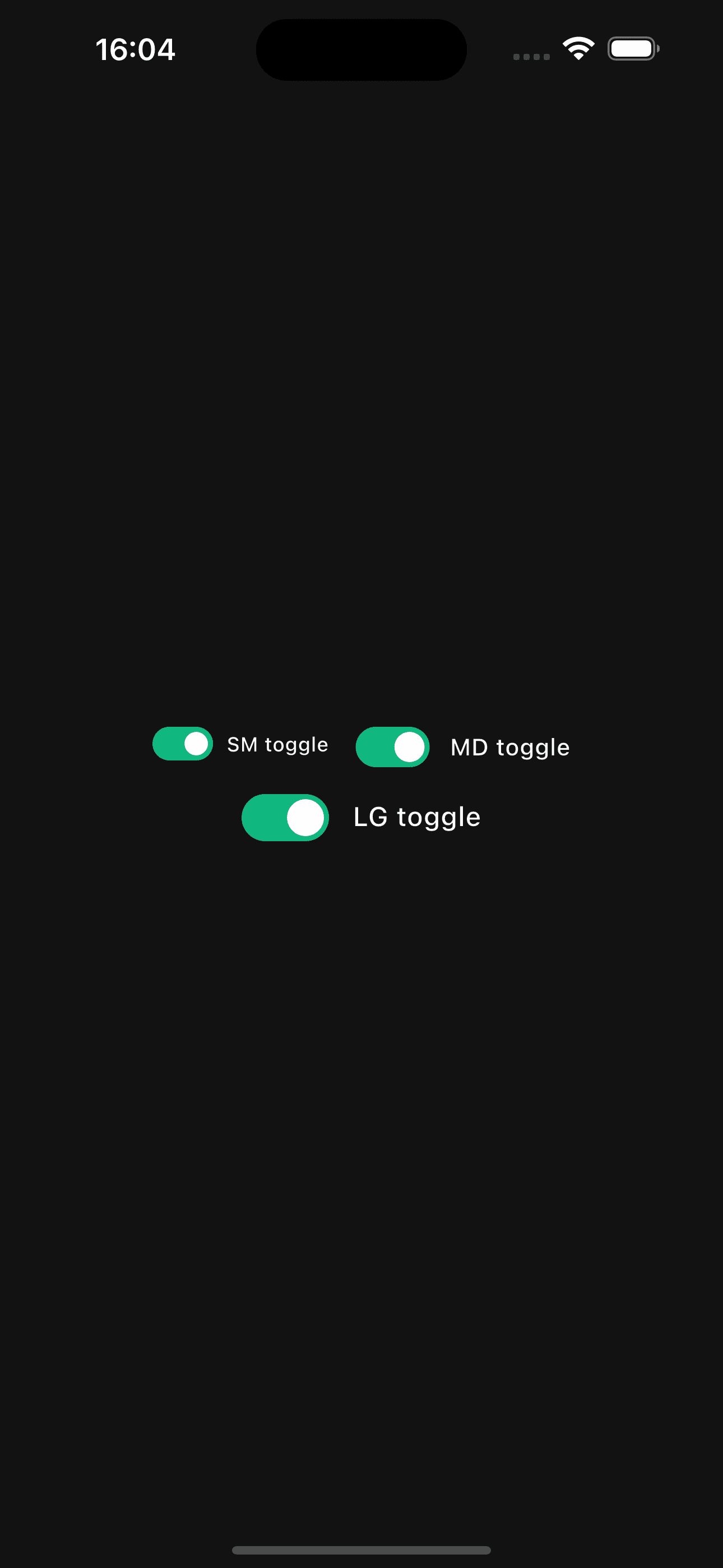 Toggle sizes preview