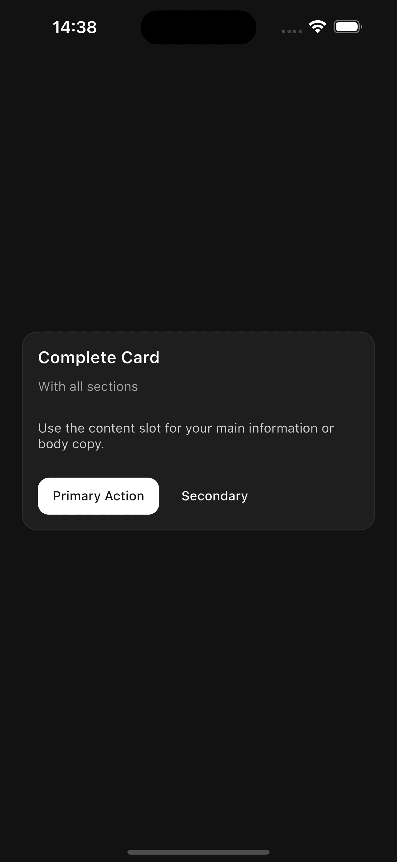 Basic card component preview