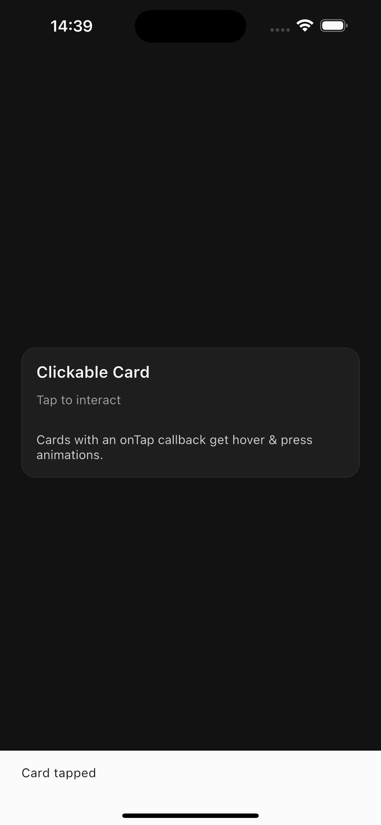 Interactive card preview