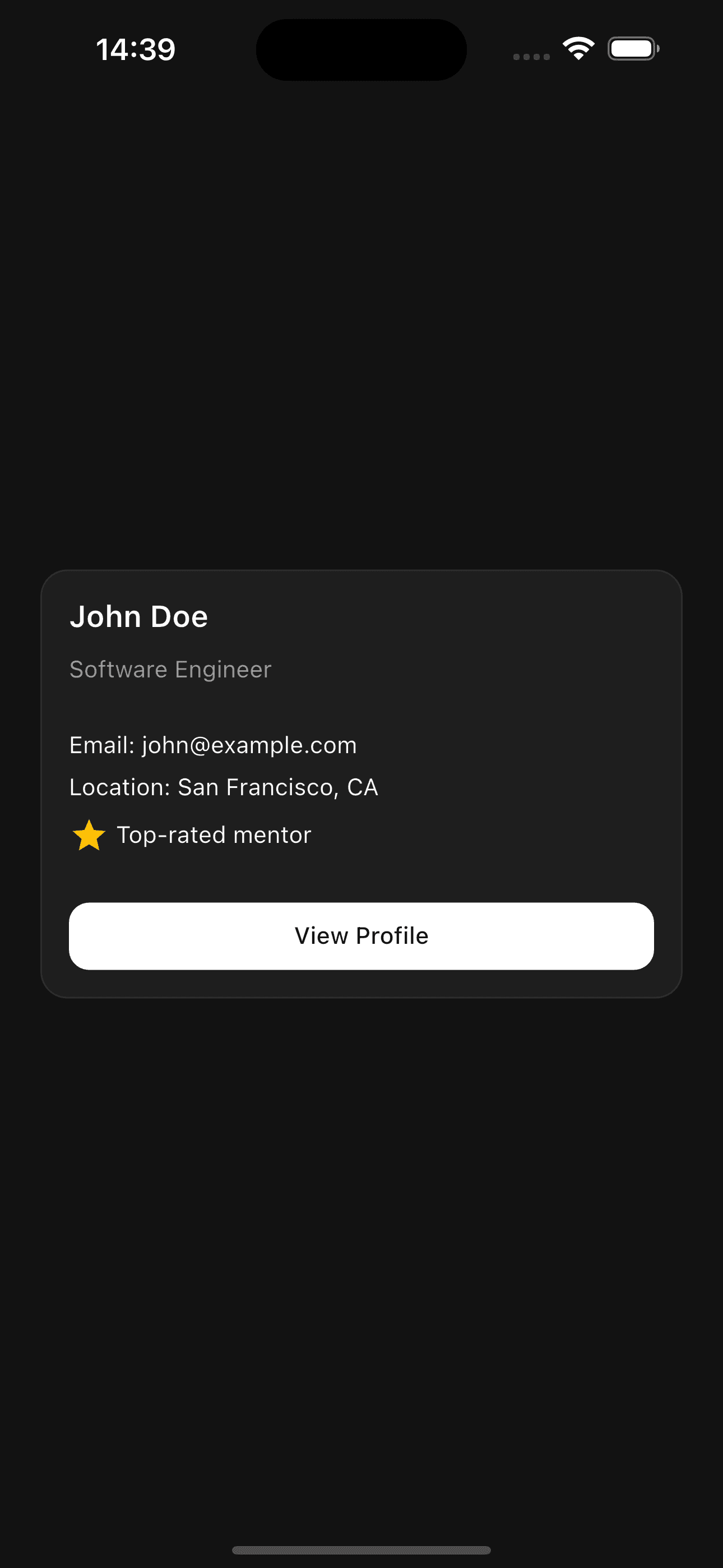 Profile card preview