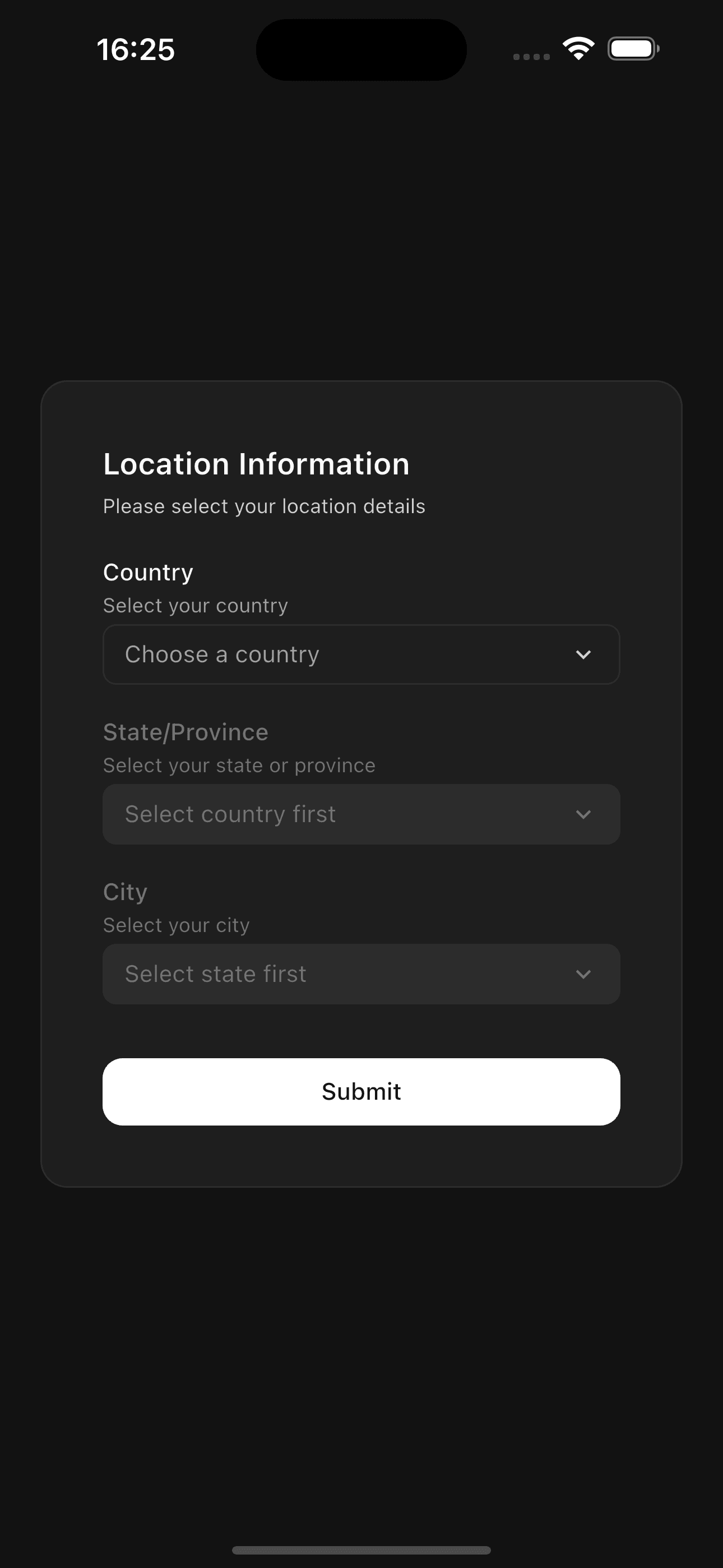 Form validation example preview